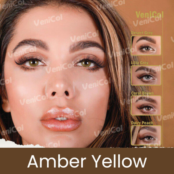 Flash Coloured Contact Lens Venicol Amber Yellow